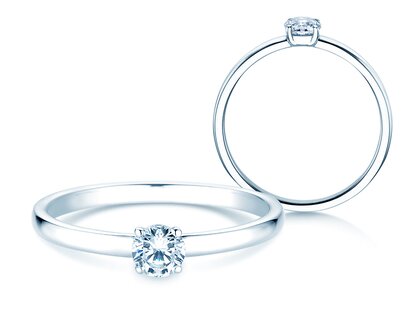 Anillo de compromiso Pure en 9K oro blanco con diamante 0,23ct H/SI