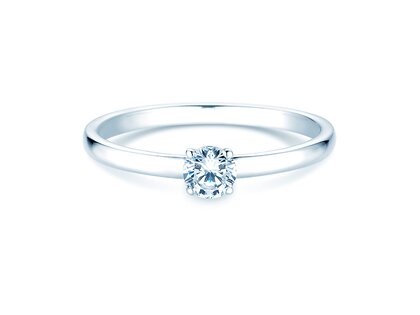 Anillo de compromiso Pure en 9K oro blanco con diamante 0,23ct H/SI
