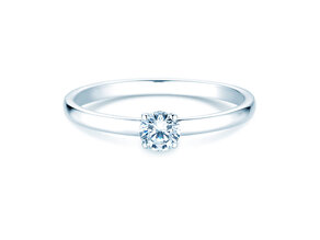 Anillo de compromiso Pure en 9K oro blanco con diamante 0,23ct H/SI