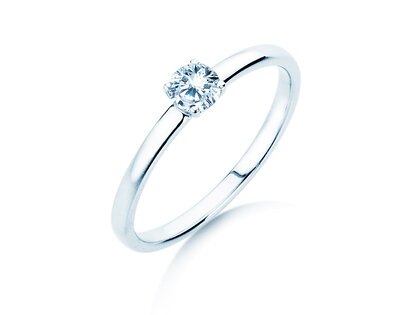 Anillo de compromiso Pure en 9K oro blanco con diamante 0,23ct H/SI
