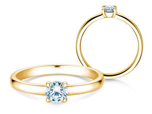 Anillo de compromiso Pure en 9K oro blanco con diamante 0,30ct H/SI