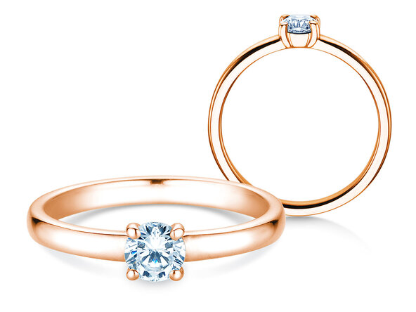 Anillo de compromiso Pure en 14K oro rosa con diamante 0,30ct H/SI