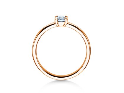 Anillo de compromiso Pure en 14K oro rosa con diamante 0,30ct H/SI