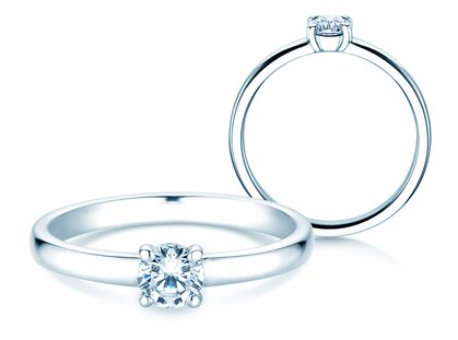 Anillo de compromiso Pure en 9K oro blanco con diamante 0,30ct H/SI