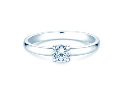 Anillo de compromiso Pure en 9K oro blanco con diamante 0,30ct H/SI