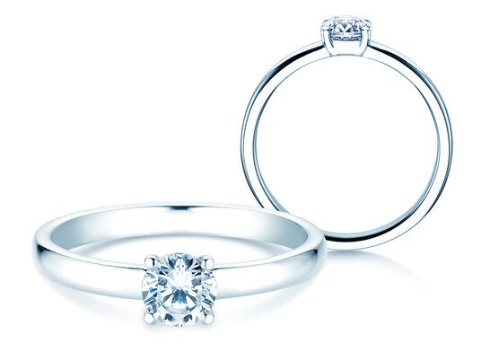 Anillo de compromiso Pure en 9K oro blanco con diamante 0,50ct H/SI