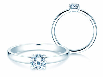 Anillo de compromiso Pure en 9K oro blanco con diamante 0,50ct H/SI