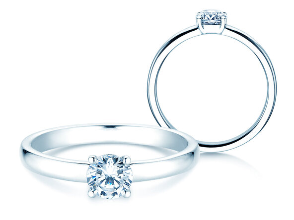 Anillo de compromiso Pure en 9K oro blanco con diamante 0,60ct G/SI