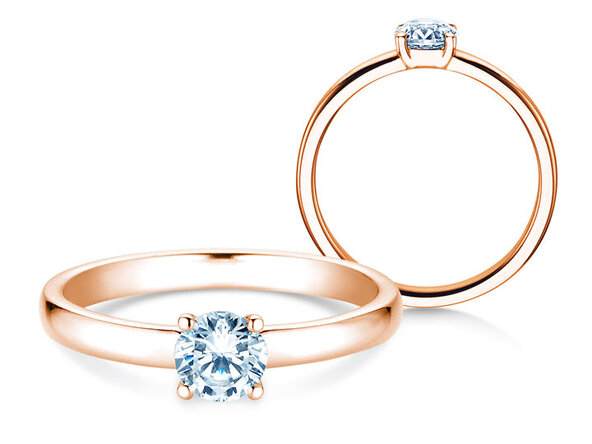 Anillo de compromiso Pure en 14K oro rosa con diamante 0,50ct H/SI