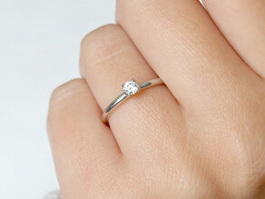 Anillo de compromiso Pure en 14K oro blanco con diamante 0,08ct G/SI