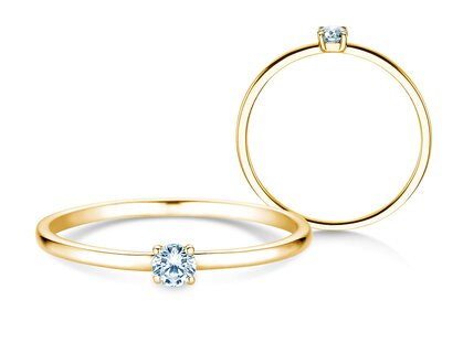 Anillo de compromiso Pure en 18K oro amarillo con diamante 0,08ct G/SI