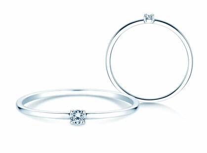 Anillo de compromiso Pure en platino 950/- con diamante 0,04ct G/SI
