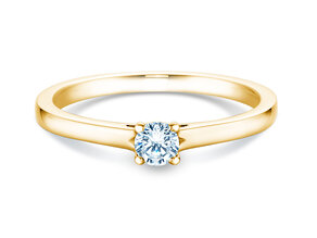 Anillo de compromiso Romance en 14K oro amarillo con diamante 0,20ct H/SI