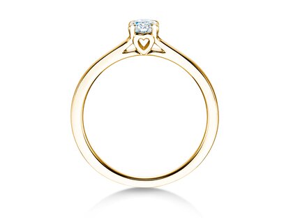 Anillo de compromiso Romance en 9K oro amarillo con diamante 0,15ct G/SI