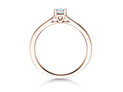 Anillo de compromiso Romance en 9K oro rosa con diamante 0,15ct H/SI