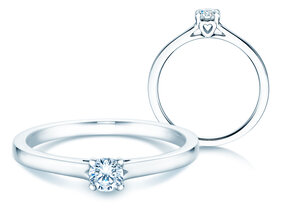 Anillo de compromiso Romance en 9K oro blanco con diamante 0,15ct G/SI
