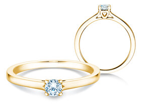 Anillo de compromiso Romance en 9K oro amarillo con diamante 0,15ct G/SI