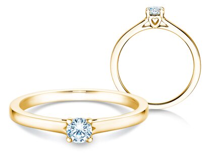 Anillo de compromiso Romance en 9K oro amarillo con diamante 0,15ct G/SI
