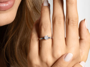 Anillo de compromiso Romance en 14K oro blanco con diamante 0,50ct H/SI