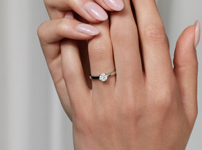 Anillo de compromiso Romance en 14K oro blanco con diamante 0,50ct H/SI