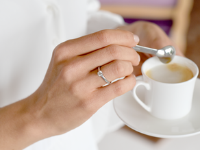 Anillo de compromiso Romance en 9K oro blanco con diamante de laboratorio 0,50ct E/VS