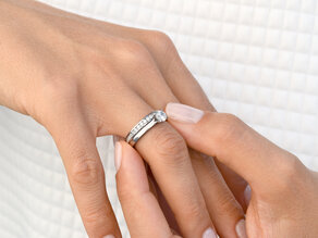 Anillo de compromiso Romance en 9K oro blanco con diamante de laboratorio 0,50ct E/VS