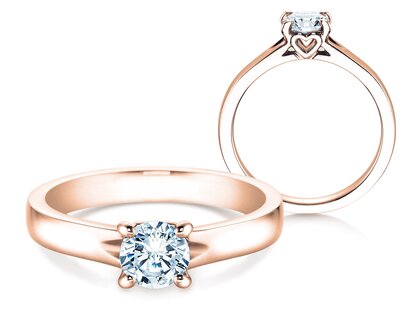 Anillo de compromiso Romance en 18K oro rosa con diamante 0,75ct G/SI