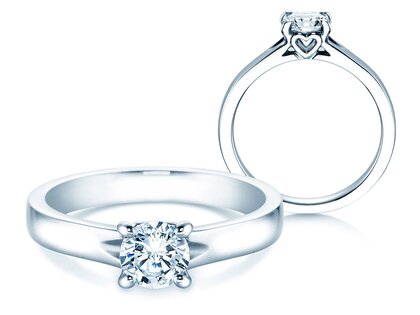 Anillo de compromiso Romance en 18K oro blanco con diamante 0,75ct G/SI