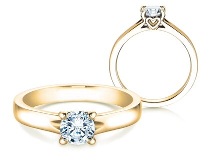 Anillo de compromiso Romance en 18K oro amarillo con diamante 0,75ct G/SI