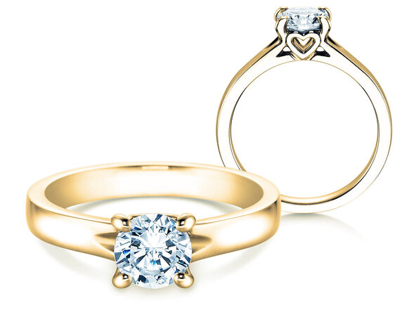Anillo de compromiso Romance en 9K oro amarillo con diamante 1,00ct H/SI