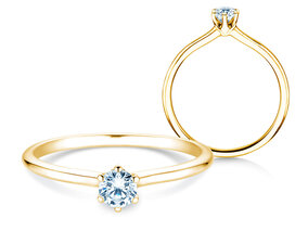 Anillo de compromiso Royal en 14K oro amarillo con diamante 0,30ct G/SI
