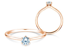 Anillo de compromiso Royal en 14K oro rosa con diamante 0,30ct G/SI