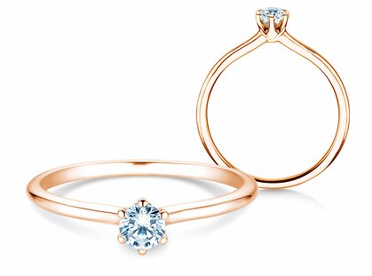 Anillo de compromiso Royal en 14K oro rosa con diamante 0,25ct G/SI