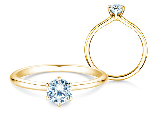 Anillo de compromiso Royal en 9K oro blanco con diamante 0,50ct H/SI