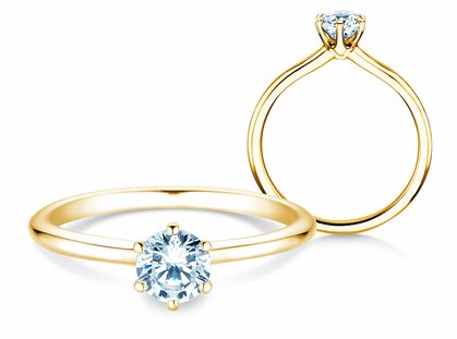 Anillo de compromiso Royal en 14K oro amarillo con diamante 0,50ct G/SI