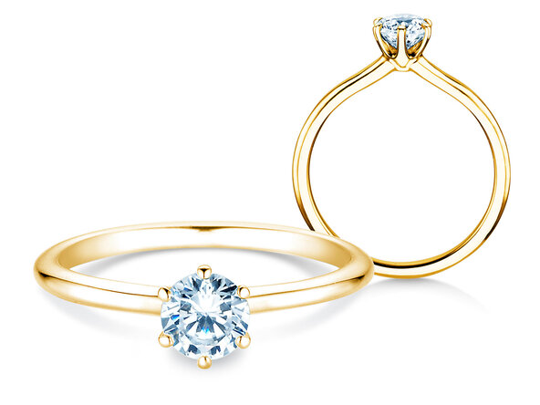 Anillo de compromiso Royal en 9K oro amarillo con diamante 0,50ct G/SI