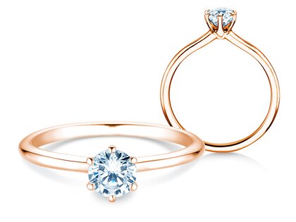 Anillo de compromiso Royal en oro rosa