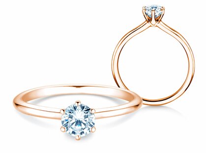 Anillo de compromiso Royal en 14K oro rosa con diamante 0,50ct H/SI