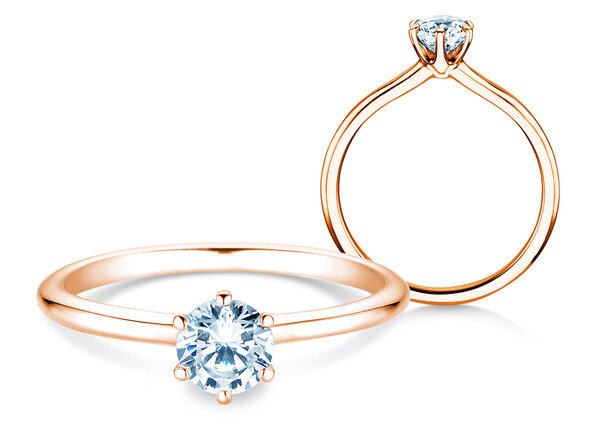 Anillo de compromiso Royal en oro rosa