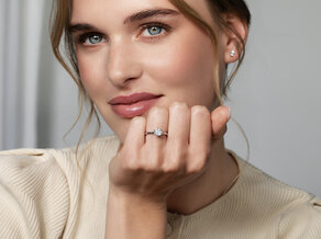 Anillo de compromiso Royal en 9K oro blanco con diamante 1,00ct H/SI