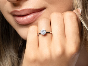 Anillo de compromiso Royal en 9K oro blanco con diamante 1,00ct H/SI