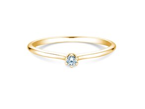 Anillo de compromiso Royal en 14K oro amarillo con diamante 0,05ct H/SI