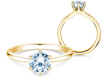 Anillo de compromiso Royal en 14K oro amarillo con diamante 1,50ct D/IF