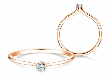 Anillo de compromiso Royal en 14K oro rosa con diamante 0,05ct G/SI