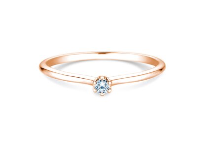 Anillo de compromiso Royal en 9K oro rosa con diamante 0,05ct H/SI