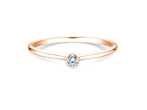 Anillo de compromiso Royal en 9K oro rosa con diamante 0,05ct H/SI