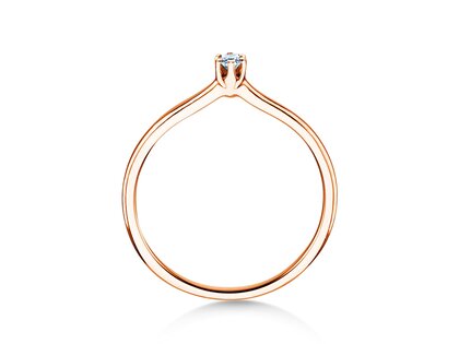 Anillo de compromiso Royal en 9K oro rosa con diamante 0,05ct H/SI