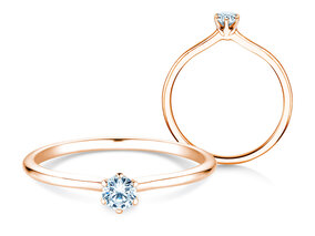 Anillo de compromiso Royal en 9K oro rosa con diamante 0,15ct G/SI