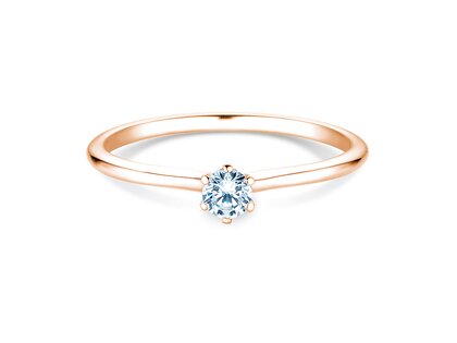 Anillo de compromiso Royal en 9K oro rosa con diamante 0,15ct D/IF