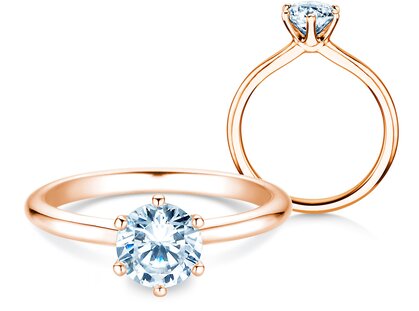 Anillo de compromiso Royal en 9K oro rosa con diamante 1,00ct H/SI